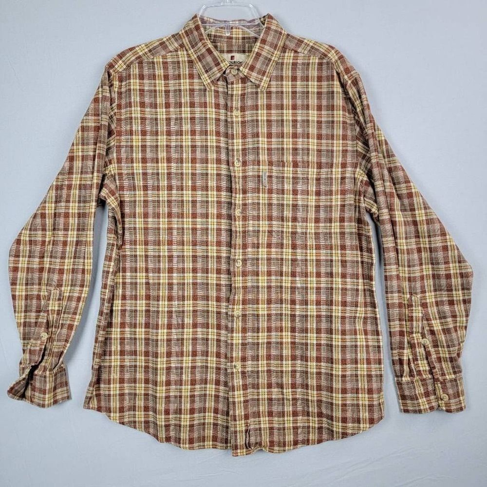 Woolrich Men's Large Flannel Shirt Long Sleeve Button Down Plaid